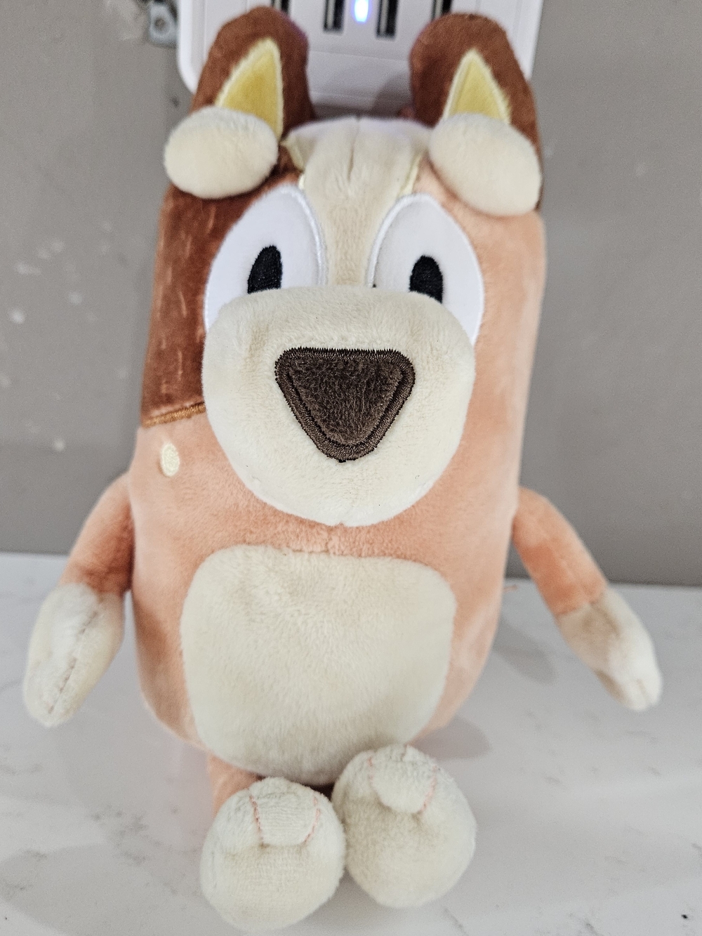 Lucy Plush Animal in Peach and Cream 9.5" Tall 4.5" Width